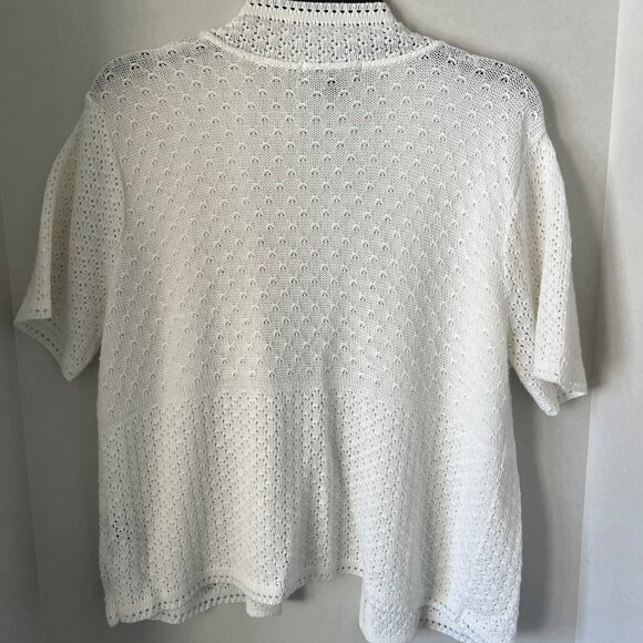 Perceptions New York white open knit cardigan. Size XL 22"L 21"W - Picture 2 of 4